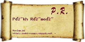 Pákh Rómeó névjegykártya